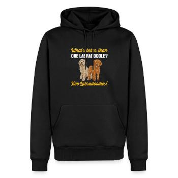 Labradoodle Dog - Men’s Premium Organic Hoodie - black - Front - Nico (187cm)