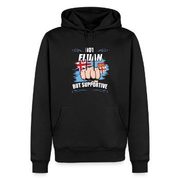 Pas fidjien mais un touriste de voyage de soutien Fidjien - Sweat à capuche Premium bio Homme - noir - Devant - Nico (187cm)