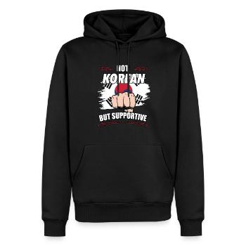 Not Korean But Supportive Travel Tourist Korean - Männer Premium Bio Hoodie - Schwarz - Vorne - Nico (187cm)