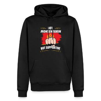 Not Montenegrin But Supportive Travel Tourist - Männer Premium Bio Hoodie - Schwarz - Vorne - Nico (187cm)