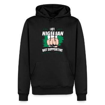 Pas nigérian mais touristique de voyage de soutien - Sweat à capuche Premium bio Homme - noir - Devant - Nico (187cm)