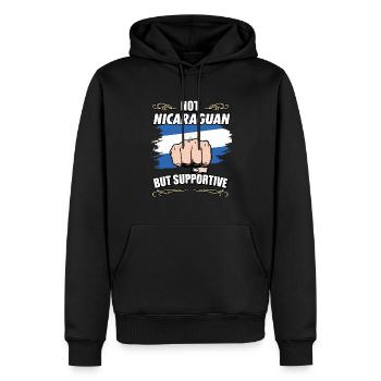 Not Nicaraguan But Supportive Travel Tourist - Männer Premium Bio Hoodie - Schwarz - Vorne - Nico (187cm)