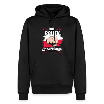 Not Polish But Supportive Travel Tourist Polish - Männer Premium Bio Hoodie - Schwarz - Vorne - Nico (187cm)