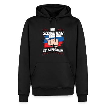 Pas slovène mais touristique de voyage de soutien - Sweat à capuche Premium bio Homme - noir - Devant - Nico (187cm)