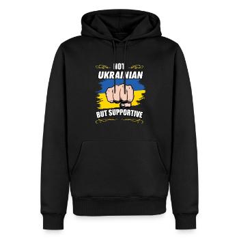 Not Ukrainian But Supportive Travel Tourist - Männer Premium Bio Hoodie - Schwarz - Vorne - Nico (187cm)