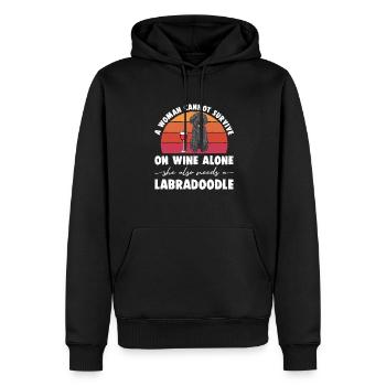 Labradoodle Chien - Sweat à capuche Premium bio Homme - noir - Devant - Nico (187cm)
