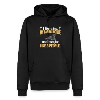 Labradoodle Hund - Männer Premium Bio Hoodie - Schwarz - Vorne - Nico (187cm)
