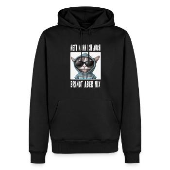 Nett Kann Ich Auch Bringt Aber Nix - Männer Premium Bio Hoodie - Schwarz - Vorne - Nico (187cm)