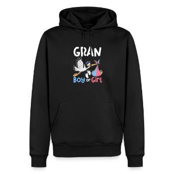 Gran Boy ou Girl Sexe Révéler l’annonce de grossesse - Sweat à capuche Premium bio Homme - noir - Devant - Nico (187cm)