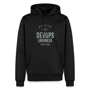 Devops Engineer Funny Job Occupation - Men’s Premium Organic Hoodie - black - Front - Nico (187cm)
