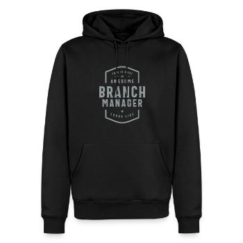 Branch Manager Funny Job Occupation - Men’s Premium Organic Hoodie - black - Front - Nico (187cm)