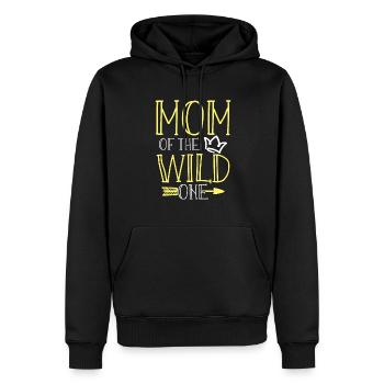 Maman Of The Wild One Anniversaire 1er Légendaire - Sweat à capuche Premium bio Homme - noir - Devant - Nico (187cm)