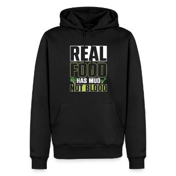 La vraie nourriture a de la boue végétarienne végétaliens en bonne santé - Sweat à capuche Premium bio Homme - noir - Devant - Nico (187cm)
