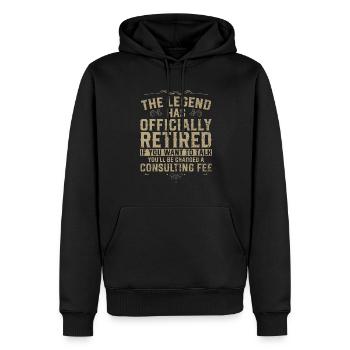 The Legend Has Officially Retired If You Want To - Männer Premium Bio Hoodie - Schwarz - Vorne - Nico (187cm)