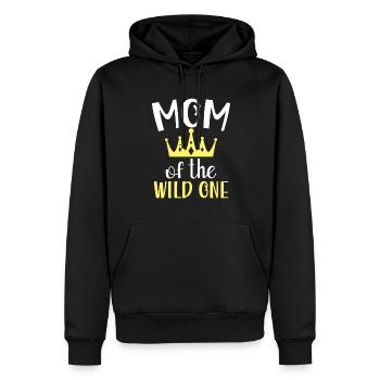 Maman Of The Wild One Anniversaire 1er Légendaire - Sweat à capuche Premium bio Homme - noir - Devant - Nico (187cm)