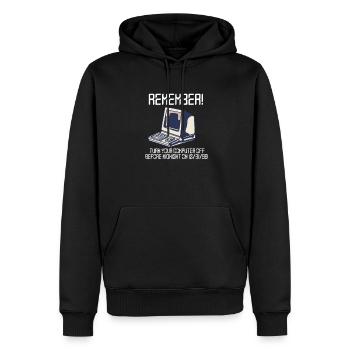 Funny y2k Computer Shirt, 1999, Funny Tech Shirts, - Men’s Premium Organic Hoodie - black - Front - Nico (187cm)