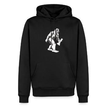 Bigfoot Chess Shirt, Funny Bigfoot Playing Chess T - Men’s Premium Organic Hoodie - black - Front - Nico (187cm)