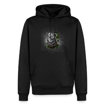 Koalabär - Männer Premium Bio Hoodie - Schwarz - Vorne - Nico (187cm)