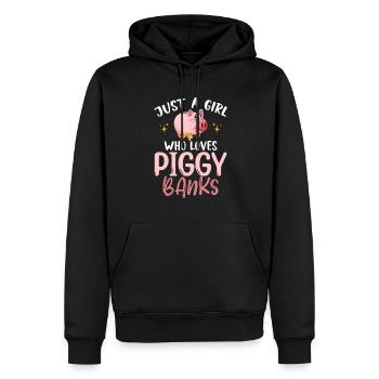 Just A Girl Who Loves Piggy Banks Sparen - Männer Premium Bio Hoodie - Schwarz - Vorne - Nico (187cm)