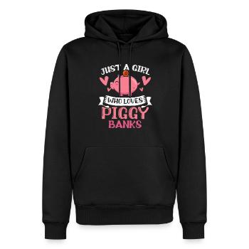 Just A Girl Who Loves Piggy Banks Sparen - Männer Premium Bio Hoodie - Schwarz - Vorne - Nico (187cm)
