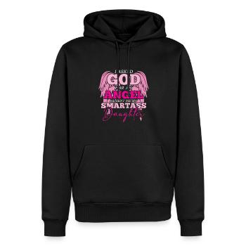 I asked God for an angel, he sent a wise - Men’s Premium Organic Hoodie - black - Front - Nico (187cm)