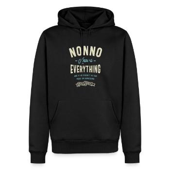 Nonno Knows Everything Grandpa - Men’s Premium Organic Hoodie - black - Front - Nico (187cm)