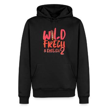 Wild Frech Und Endlich 2 - Männer Premium Bio Hoodie - Schwarz - Vorne - Nico (187cm)