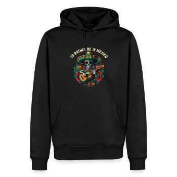 Je préfère être au Mexique Pays de la fierté La vie mexicaine - Sweat à capuche Premium bio Homme - noir - Devant - Nico (187cm)