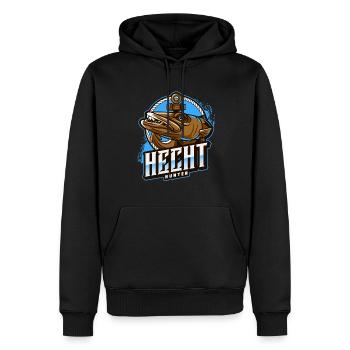 Canne à pêche à la ligne - Sweat à capuche Premium bio Homme - noir - Devant - Nico (187cm)