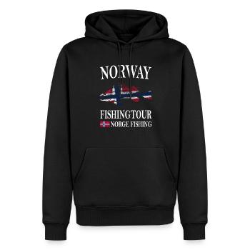 Norway fishing Norway Flag - Männer Premium Bio Hoodie - Schwarz - Vorne - Nico (187cm)