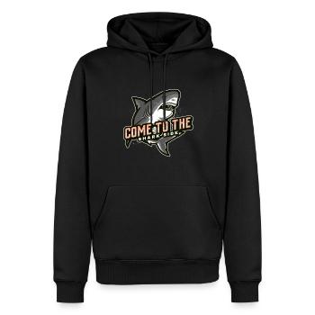 Venez du côté des requins - Sweat à capuche Premium bio Homme - noir - Devant - Nico (187cm)