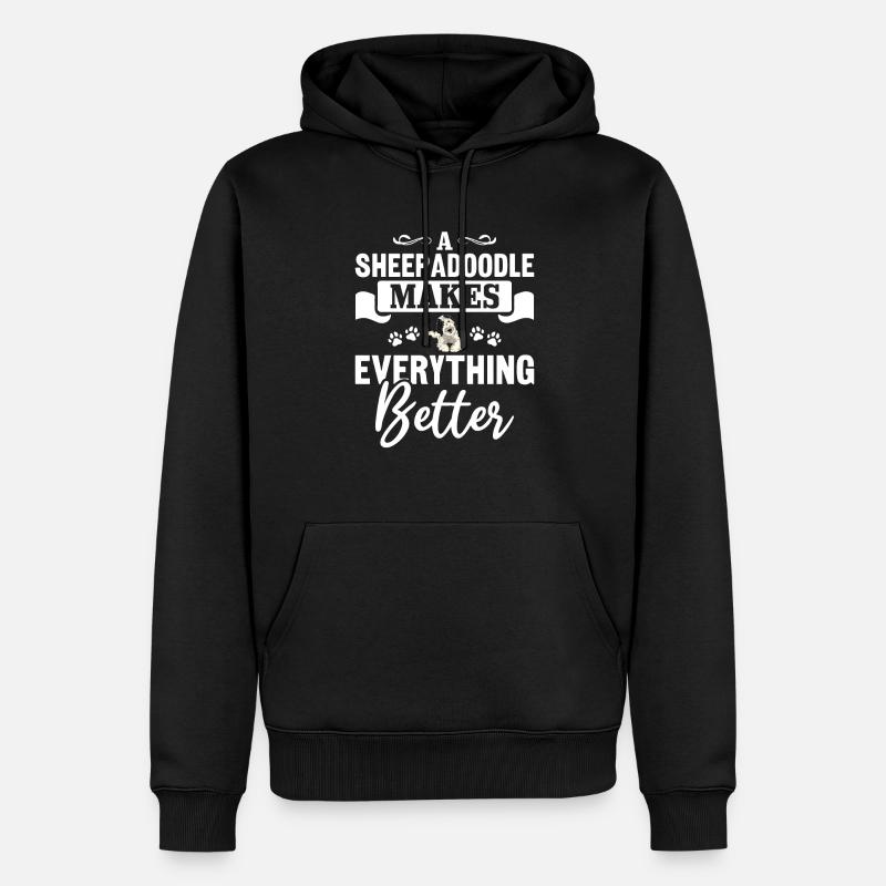 Sheepadoodle Doodle Dog - Sweat à capuche Premium bio Homme - noir