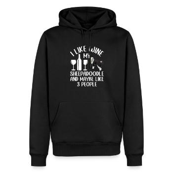 Sheepadoodle Doodle Dog - Men’s Premium Organic Hoodie - black - Front - Nico (187cm)