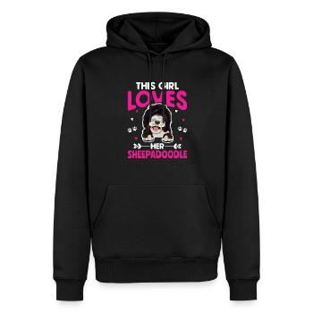 Sheepadoodle Doodle Dog - Sweat à capuche Premium bio Homme - noir - Devant - Nico (187cm)