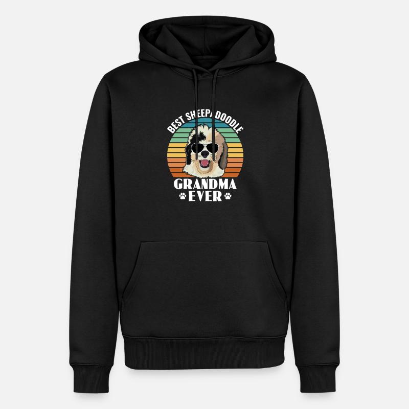 Sheepadoodle Doodle Hund - Männer Premium Bio Hoodie - Schwarz