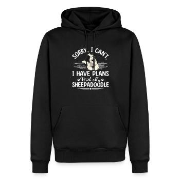 Sheepadoodle Doodle Dog - Men’s Premium Organic Hoodie - black - Front - Nico (187cm)