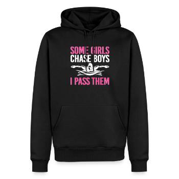 Some Girls Chase Boys I Pass Them - Men’s Premium Organic Hoodie - black - Front - Nico (187cm)