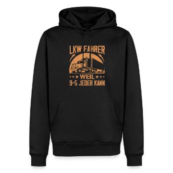 LKW Fahrer weil 9-5 jeder kann Fernverkehr - Männer Premium Bio Hoodie - Schwarz - Vorne - Nico (187cm)