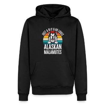Alaskan Malamute Hund - Männer Premium Bio Hoodie - Schwarz - Vorne - Nico (187cm)