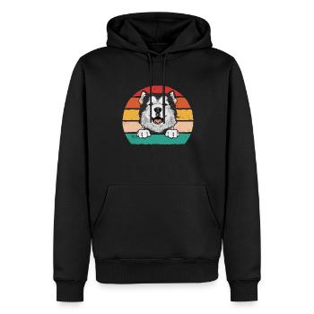 Alaskan Malamute Hund - Männer Premium Bio Hoodie - Schwarz - Vorne - Nico (187cm)