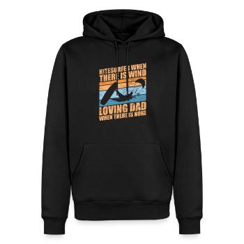 Kitesurfer papa vatertag kitesurfing outfit - Männer Premium Bio Hoodie - Schwarz - Vorne - Nico (187cm)