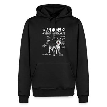 Alaskan Malamute Hund - Männer Premium Bio Hoodie - Schwarz - Vorne - Nico (187cm)