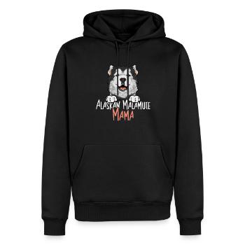 Chien Malamute d’Alaska - Sweat à capuche Premium bio Homme - noir - Devant - Nico (187cm)