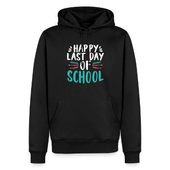Happy Last Day Of School Graduation Exam Certificate - Men’s Premium Organic Hoodie - black - Front - Nico (187cm)