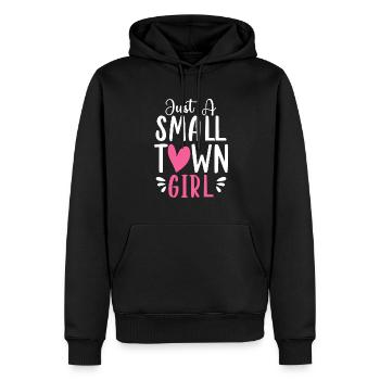 Just A Small Town Girl Village Little City Life - Men’s Premium Organic Hoodie - black - Front - Nico (187cm)