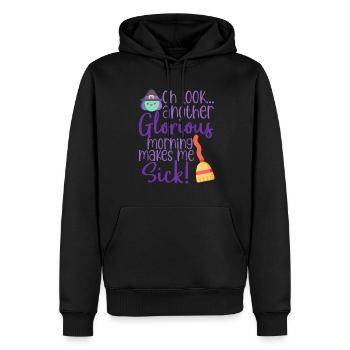 Halloween horreur effrayant dicton - Sweat à capuche Premium bio Homme - noir - Devant - Nico (187cm)