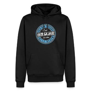 Ansgar Geschenkidee Geschenk Geburtstag - Männer Premium Bio Hoodie - Schwarz - Vorne - Nico (187cm)