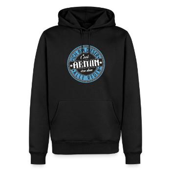 Armin Geschenkidee Geschenk Geburtstag - Männer Premium Bio Hoodie - Schwarz - Vorne - Nico (187cm)