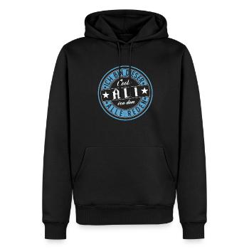 Ali Geschenkidee Geschenk Geburtstag - Männer Premium Bio Hoodie - Schwarz - Vorne - Nico (187cm)