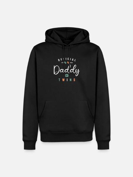 Daddy of Twins Funny New Dad To Be Expecting 2023 - Men’s Premium Organic Hoodie - black